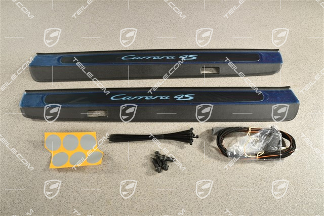 Blenden/Einstiegleisten, beleuchtet , Carbon "Carrera 4S", Satz L+R