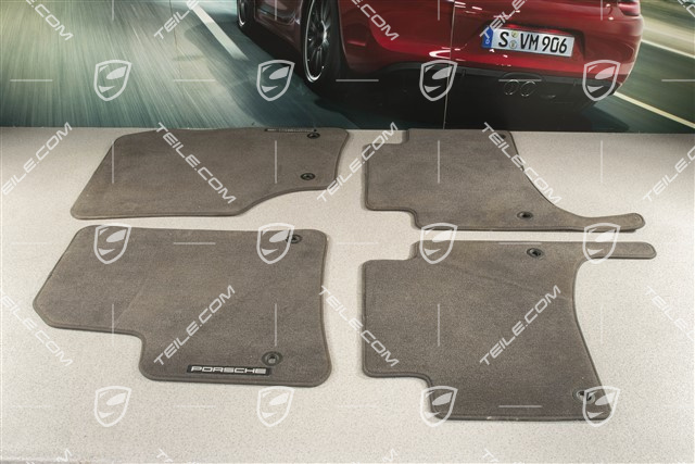 Velours Fußmatten Satz, schwarz