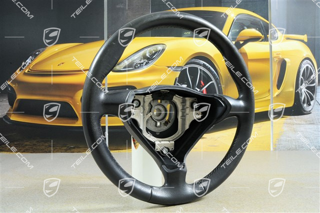 3-spoke steering wheel, leather, leather damaged, "metropol" blue 3-spoke steering wheel, leather, leather damaged, "metropol" blue