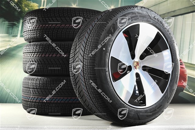 20" koła zimowe Cayenne Aero, komplet, felgi 9J x 20 ET14 + 11J x 20 ET37 + opony zimowe Goodyear UltraGrip Performance 3 SUV 255/55 R20 + 305/45 R20