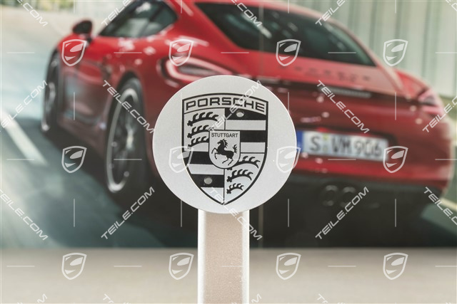 Dekielek koła, wklęsły, z czarnym herbem, polerowane aluminium