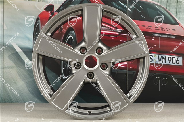 20" Felgensatz Cayenne Sport Classic Komfort, 9J x 20 ET50 + 10,5J x 20 ET64, Platinum Seidenmatt