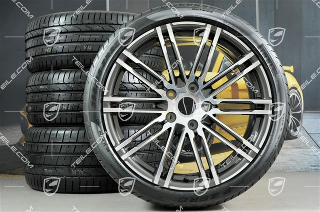 20" Sommerräder Satz, Turbo III, Felgen 8,5J x 20 ET57 + 10J x 20 ET50 + NEUE Pirelli PZero Sommerreifen 235/35 ZR20 + 265/35ZR20, ohne RDK-Sensoren