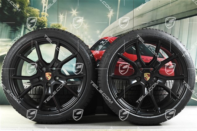 21" RS Spyder Design winter wheel set, rims 9,5J x 21 ET60 + 11,5J x 21 ET66 + NEW Continental Winter Contact TS860 S winter tyres 265/35 R21 + 305/30 R21, black satin matt