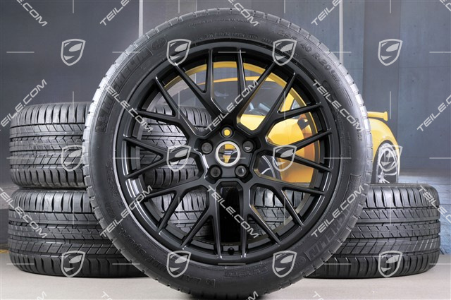 20-inch "RS Spyder Design" in black, summer wheels set, rims 9J x 20 ET26 + 10J x 20 ET19 + Michelin summer tyres 265/45 R 20 + 295/40 R 20, with TPMS