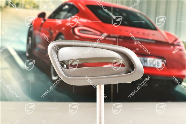 Cover trim / rosette for seat tilting handle / control button, Silvergrey Metallic, L