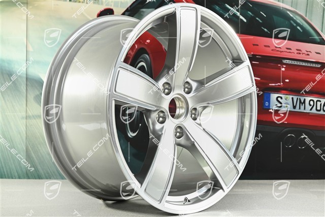20-inch wheel rim set Carrera Sport, 8,5J x 20 ET57 + 10,5J x 20 ET47, Platinum silver metallic