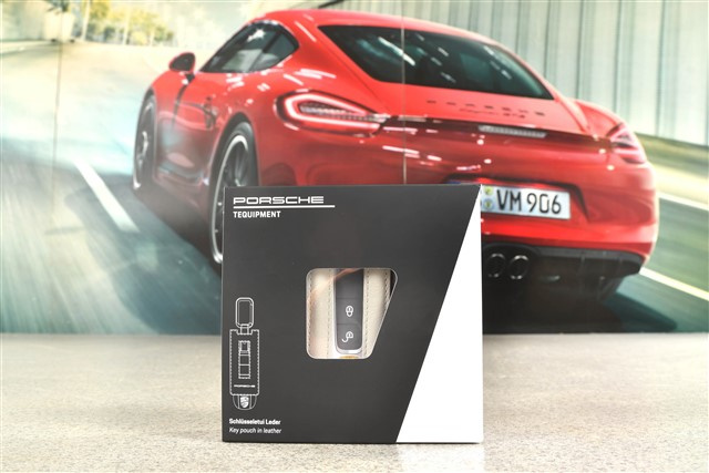 Etui na kluczyk skórzane, kredowy / Chalk / Kreide