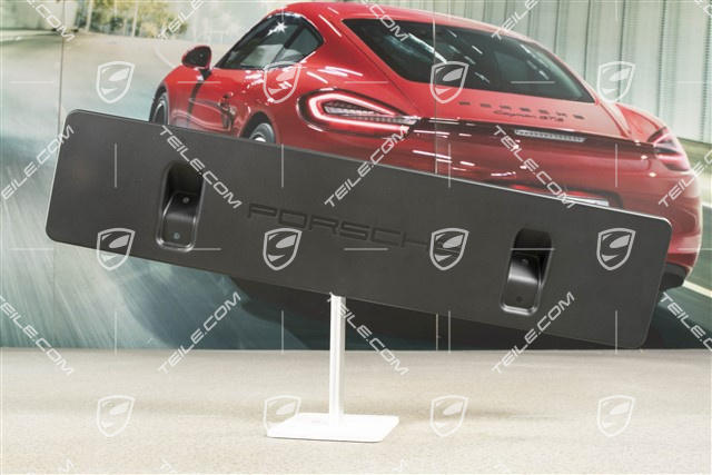Front bumper number / Licence plate support, large, Black