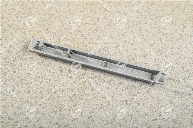 Front seat rail adjuster cover, rear, Steel Grey, R