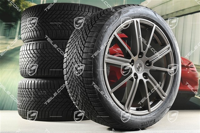 20-inch Panamera Turbo Winter wheel set, wheel rims 9,5J x 20 ET71 + 10,5J x 20 ET71 + Pirelli winter tyres 275/40 R20 + 315/35 R20, Turbonit