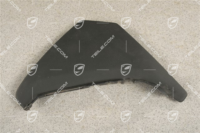 Centre console, Lateral cover, Leatherette, Black, L