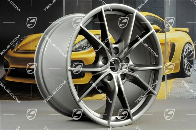 20-inch Carrera S IV wheel rim set, 8,5 J x 20 ET49 + 11,5 J x 20 ET76, Platinum satin-matt