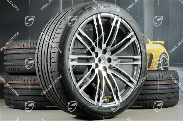 21" Turbo III koła letnie komplet, felgi 9J x 21 ET26 + 10J x 21 ET19 + NOWE opony letnie Continental 265/40 R 21 + 295/35 R 21, z czujnikami c