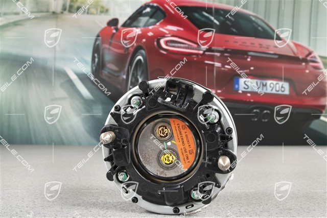 Poduszka bezpieczeństwa / Airbag, kierownicy, szara obwódka, czarna skóra