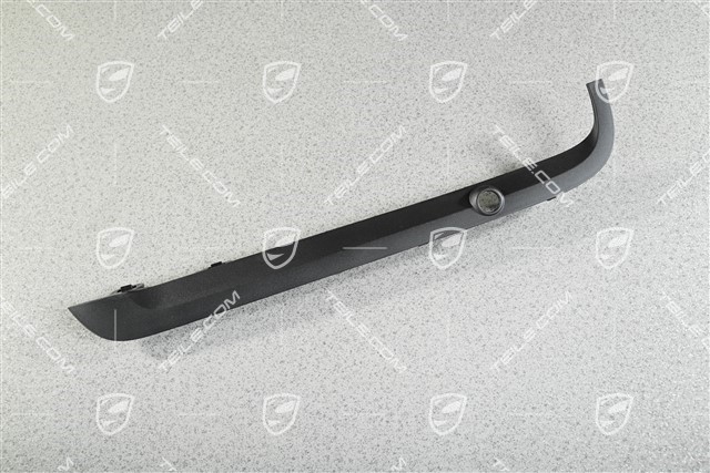 Cover trim for front bumper retaining frame / grille, Black, R