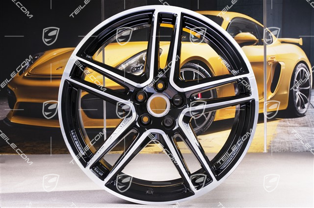20" Komplet felg "Macan Turbo", 9J x 20 ET 26 + 10J x 20 ET19, BORBET, czarny wysoki połysk