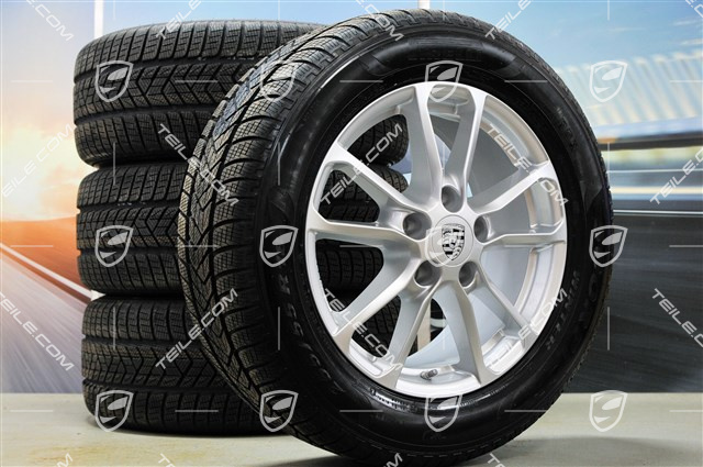 18" Winterräder Satz "Cayenne" Facelift 2014->, Felgen 8J x 18 ET53 + Pirelli Winterreifen 255/55 R18, mit RDK-Sensoren