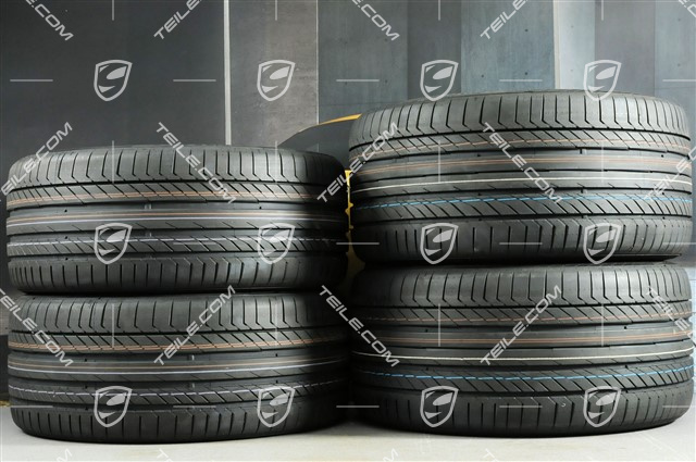 21" Panamera Exclusive Design Sommerräder, Felgen 9,5J x 21 ET71 + 11,5J x 21 ET69 + NEUE Continental Sommerreifen 275/35 ZR21 + 315/30 ZR21, mit RDK-Sensoren