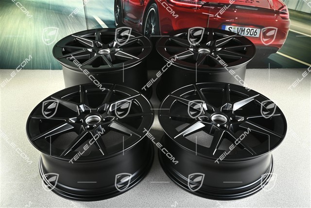 20+21" Carrera S Felgensatz, 8,5J x20 ET50 + 11,5J x 21 ET79, Schwarz Seidenmatt