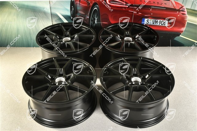 20" komplet felg Cayenne S, 10,5J x 20 ET64 + 9J x 20 ET50, czarny satynowy mat
