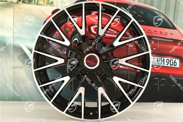 21-inch wheel rim set Panamera Exclusive Design, 9,5J x 21 ET71 + 11,5J x 21 ET69, black high gloss