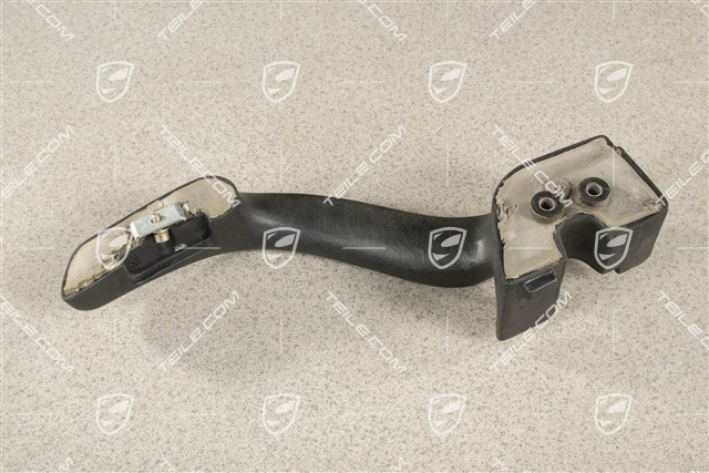 Uchwyt zamykania drzwi, skóropodobny, czarny, L