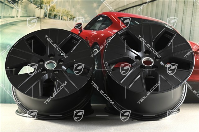 20" Felgensatz Turbo Aero, 9J x 20 ET54 + 11J x 20 ET60, in Schwarz Seidenmatt