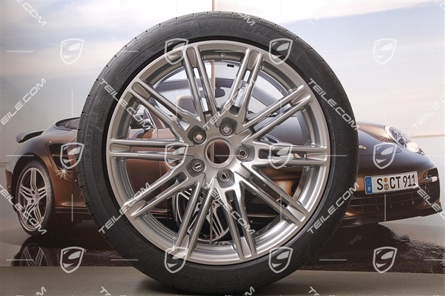 21-inch SportEdition summer wheel set, GT-silver metallic, 4 wheels 10J x 21 ET 50+4 tyres 295/35 R 21 107Y XL,with TPMS 2014->