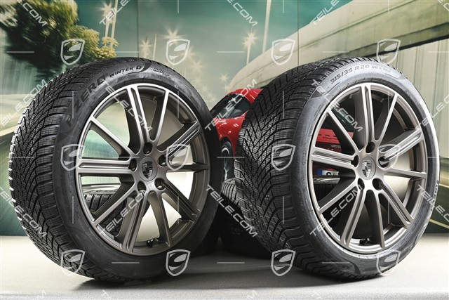 20-inch Panamera Turbo Winter wheel set, wheel rims 9,5J x 20 ET71 + 10,5J x 20 ET71 + NEW Pirelli winter tyres 275/40 R20 + 315/35 R20, Turbonit