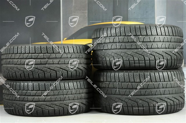 19" Winterräder Satz "Carrera", Felgen 8,5J x 19 ET50 + 11J x 19 ET77 + NEUE Pirelli Sottozero II Winterreifen 235/40 R19 + 295/35 R19