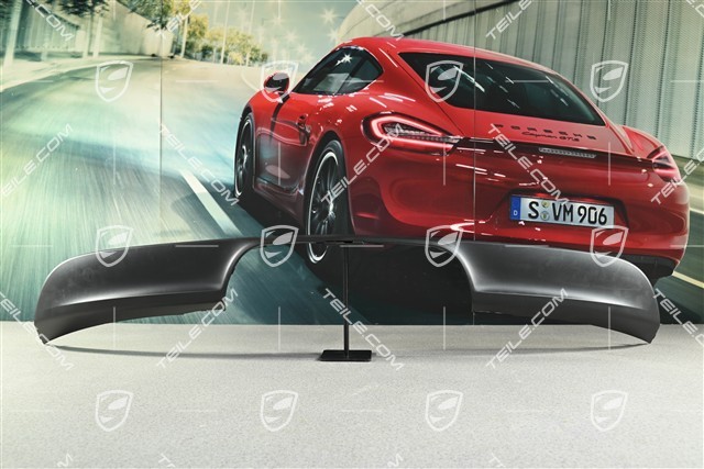 Rear bumper lower cover / spoiler, sports exhaust system, black matte