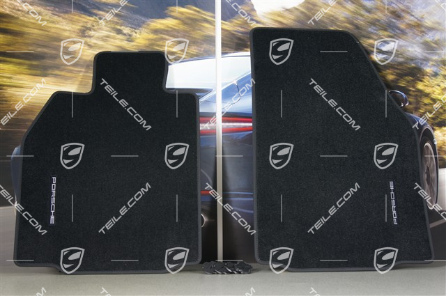 Komplet dywaników podłogowych, 2-częściowy, czarny