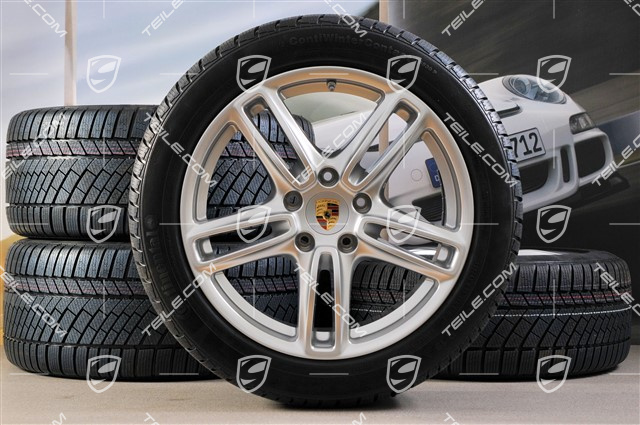 19" Panamera TURBO koła zimowe, komplet, felgi 9J x 19 ET 60 + 10J x 19 ET61 + NOWE opony zimowe Continental 255/45 R19+285/40 R19