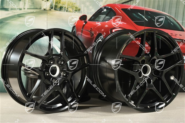 19" Komplet felg Carrera S II (Facelift), 8J x 19 ET57 + 11J x 19 ET51, czarne