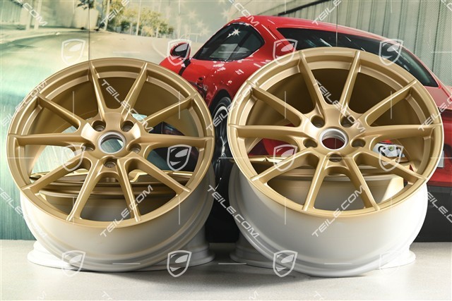 20" komplet felg "Spyder" / "718 Sport", felgi 8,5J x 20 ET57 + 10,5J x 20 ET47, Aurum satynowy półmat