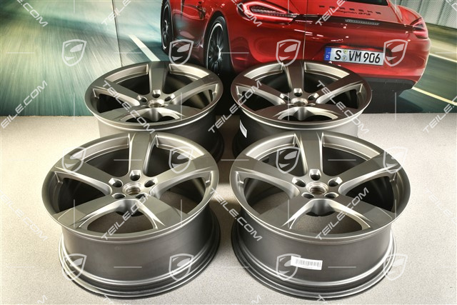 20" Felgensatz "Macan Sport", 9J x 20 ET26 + 10J x 20 ET19, platinum seidenmatt