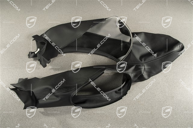 Front seat, backrest cover, comfort seat, leather black, L