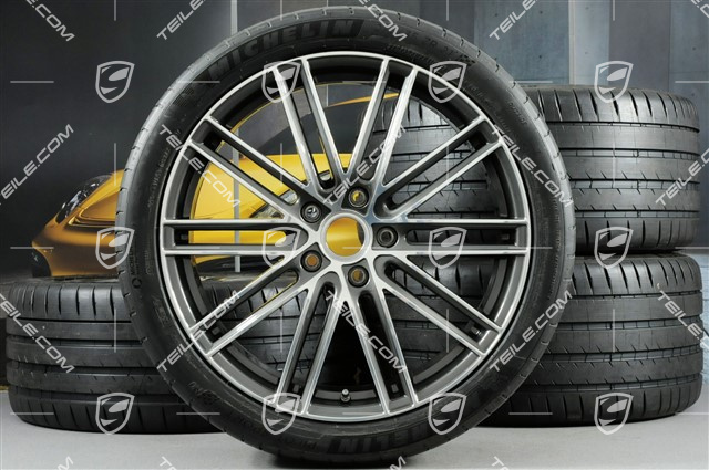 21" Turbo IV Sommerräder, Felgen 9,5J x 21 ET71 + 11,5J x 21 ET69 + Michelin Sommerreifen 275/35 ZR21 + 325/30 ZR21, mit RDK-Sensoren, nur für Turbo S E-Hybrid