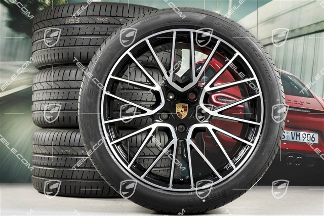 21-inch Cayenne RS Spyder summer wheel set, rims 9,5J x 21 ET46 + 11,0J x 21 ET58 + NEW Pirelli P Zero summer tyres 285/40 R21 + 315/35 R21, with TPMS, EXCLUSIVE