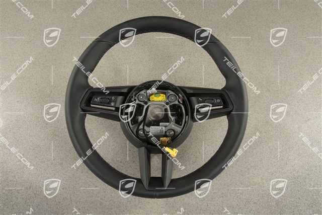 Multifunction steering wheel, Leather, Black/Black