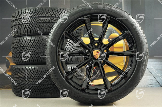 19" Boxster S koła zimowe komplet, felgi 8J x 19 ET57 + 10J x 19 ET45, opony zimowe Michelin Pilot Alpin 4: 235/40 R19 + 265/40 R19, czarny wysoki połysk
