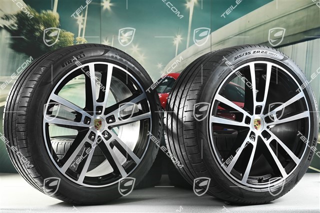 22" Sport Design summer wheels, complete set, 10J x 22 ET48 +11.5J x 22 ET61 rims + Pirelli 285/40 R22 + 315/35 R22 summer tyres, DOT/year of manufacture 2024, mileage approx. 30 kilometres