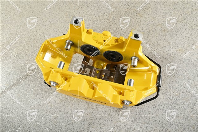 Brake caliper, PCCB ceramic brakes, yellow, rear axle, R