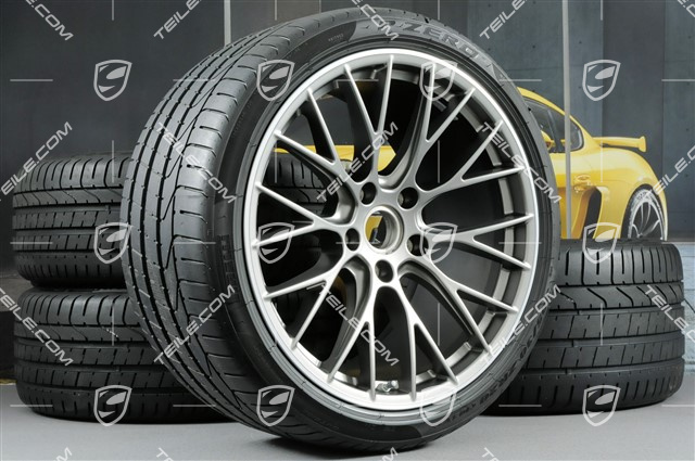 20-inch winter wheels set RS SPYDER Design, rims 8,5J x 20 ET49 + 11,5J x 20 ET56 + summer tyres 245/35 R20 + 305/30 R20, in platinum