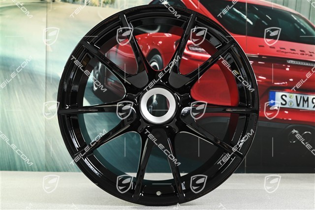 19-inch GT3 II RS 4.0 / GT2 RS wheel set, black, front 9J x 19 ET47+ rear 12J x 19 ET48