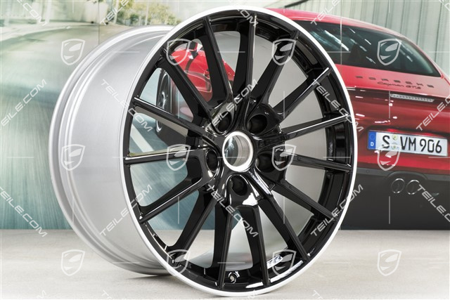 20-inch Panamera Sport wheel set, 9,5J x 20 ET 65 + 11,5 J x 20 ET 63, rims arms in black