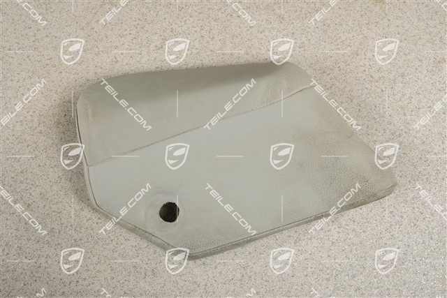 Rear seat cushion pad, Leather, Steel Grey, R