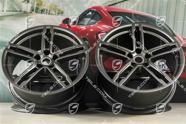 19" Felgensatz Macan Turbo, 8J x 19 ET21 + 9J x 19 ET21, Platinum Seidenmatt