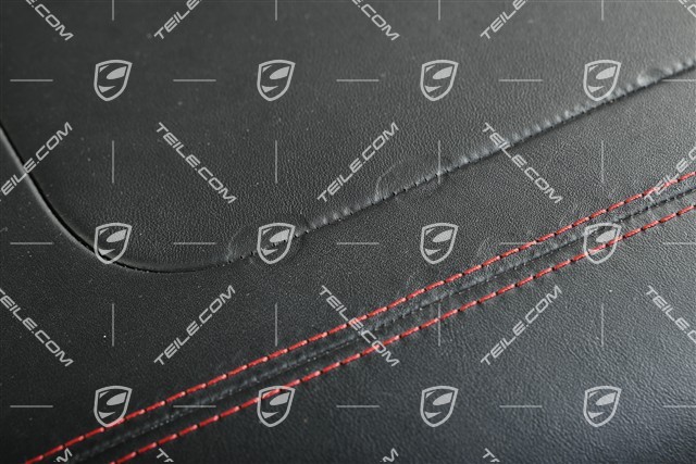 Console/dashboard, leather, black with red stitching (to be trimmed)